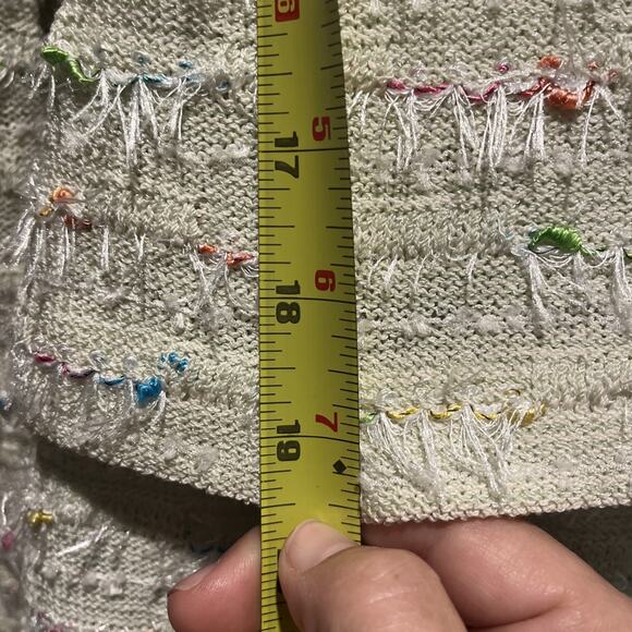 Vtg St John 2pc Skirt Suit Pale Green Fringed Button Front Jacket Sz 2 Colorful - Picture 14 of 15